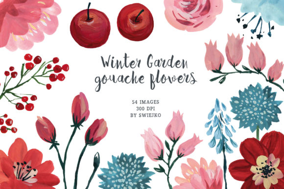 Capturing Nature's Palette: Winter Garden Gouache Flowers
