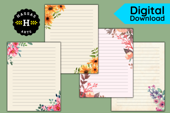 Christmas Stationery with Floral Corners for Festive Projects