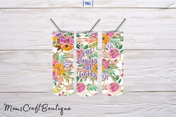 Elevate Your Crafting with the Pick Flowers 20oz Skinny Sublimation Design