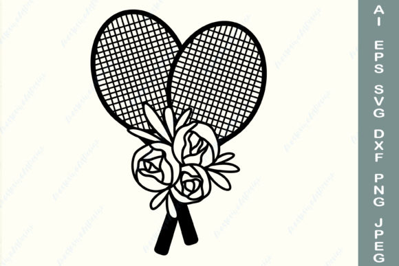 Floral Tennis Racket Designs: A Digital Asset for Sports Creatives