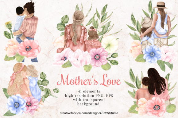 Mothers Day Clipart Anemone Flower Leaves: A Versatile Creative Asset for Heartfelt Projects