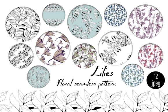 Spring Digital Paper Lilies Flowers: A Seamless Floral Pattern for Practical Creative Workflows