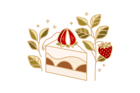 Sweet Design Inspiration: Strawberry Cheese Cake, Chocolate, and Leaf Illustrations
